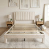 TAIPEI Beige Linen Platform Bed