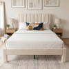 TAIPEI Beige Linen Platform Bed