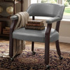 SHOWDOWN Gray 25" Wide x 25" Depth Arm Chair with Casters