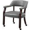 SHOWDOWN Gray 25" Wide x 25" Depth Arm Chair with Casters