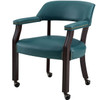 SHOWDOWN Teal 25" Wide x 25" Depth Arm Chair with Casters