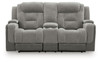 Mixed Motion - Power Reclining Loveseat With Console / Adjustable Headrest