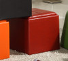 Rainy Red Storage Ottoman