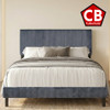 VIANN Gray Corduroy 42" Height Platform Bed