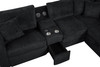 REUNION Black Sectional with Pull-Out Sleeper & Storage