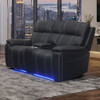 Hartley - Reclining Console Loveseat With Power Headrest & Footrest - Black