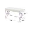 Priya II - Bench - White & Light Synthetic Leather Rple