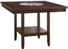MITCHELL Dark Brown 7 Piece Counter Height Set with Lazy-Susan