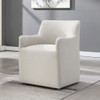 Cafell - Arm Chair With Swivel Casters - Cream