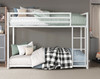 CHLOE White 78" x 42" Twin Metal Platform Low Bunkbed
