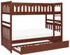 WILBUR Dark Cherry Twin over Twin Bunk Bed with Trundle