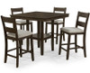 ATIKA Brown 5 Piece Counter Height Set
