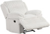 IRENE White Corduroy Reclining Sofa & Loveseat With Power Outlet