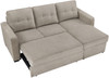 DAPHNE Light Brown 87" Wide Reversible Sectional with Pull-Out Sleeper & Storage (RTA)