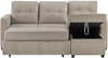 DAPHNE Light Brown 87" Wide Reversible Sectional with Pull-Out Sleeper & Storage (RTA)
