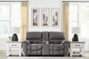 Bakerstein - Power Reclining Loveseat/Console/Adjustable Headrest - Galaxy