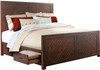 CARRIZO Rustic Cherry Queen Storage Platform Bedroom 