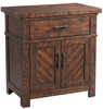 CARRIZO Rustic Cherry Queen Storage Platform Bedroom 