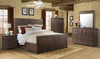 CARRIZO Rustic Cherry Queen Storage Platform Bedroom 