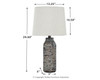 Mahima - Paper Table Lamp (Set of 2) - Black / White
