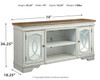 Realyn - XL TV Stand w/Fireplace Option - Chipped White