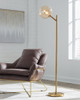 Abanson - Metal Floor Lamp  - Amber / Gold Finish
