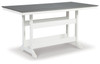 Transville - RECT COUNTER TABLE W/Umb OPT - Gray / White