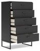 Socalle - Five Drawer Chest - Black