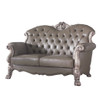 Dresden - Loveseat With 3 Pillows - Synthetic Leather & Vintage Bone White