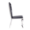 Cyrene - Side Chair (Set of 2) - Black Synthetic Leather & Stainless Steel