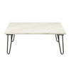 Telestis - Coffee Table - White Marble Top & Black