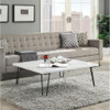Telestis - Coffee Table - White Marble Top & Black