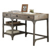 Gorden - Writing Desk - Weathered Oak & Antique Silver