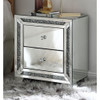 Noralie - 22" X 14" Accent Table With Faux Diamonds - Mirrored