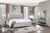Sliverfluff - Eastern King Bed With LED - Synthetic Leather & Champagne