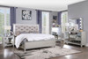 Sliverfluff - Eastern King Bed With LED - Synthetic Leather & Champagne