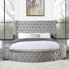 Gaiva - Queen Bed With Storage - Gray Velvet