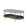 Fiorella - Coffee Table - Black Marble Print & Champagne