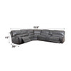 Saul - Power Motion Sectional Sofa - Gray Leather-Aire