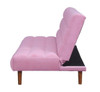 Yolandi - Adjustable Sofa - Pink Velvet & Dark Walnut