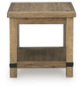 Ridgester - Rectangular End Table - Light Brown
