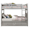 Varian - Twin Over Twin Bunk Bed - Blue Velvet & Silver