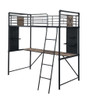 Cordelia - Twin Loft Bed With Desk - Antique Oak, Sandy Black & Dark Bronze Hand-Brushed