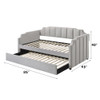 Peridot - Twin Daybed With Trundle - Dove Gray Velvet