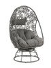 Hikre - Patio Lounge Chair & Side Table - Clear Glass, Charcoal Fabric & Black Wicker