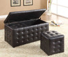 Faith Dark Brown Bi-cast Vinyl, Button-Tufted