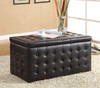 Faith Dark Brown Bi-cast Vinyl, Button-Tufted