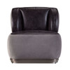 Decapree - Accent Chair - Antique Slate Top Grain Leather & Gray Velvet