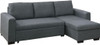 ZADOK Blue Gray 88" Wide Sleeper Sectional with Pull Out Bed & Storage (RTA)