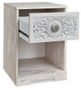 Paxberry - One Drawer Night Stand - Open Cubby - Whitewash